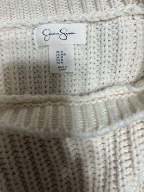 Jessica Simpson Cream Cable Knit Crew Neck Sweater